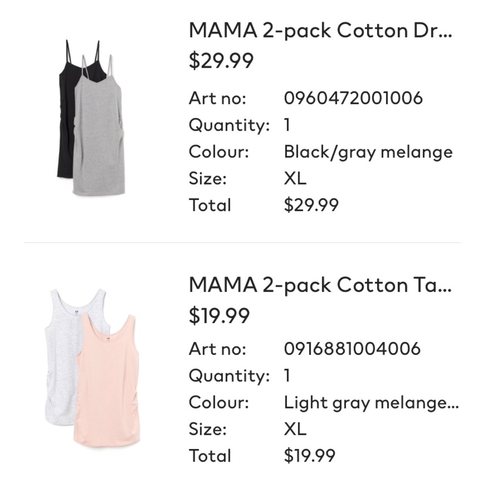 XL Maternity clothes from H&M. New with tags on.